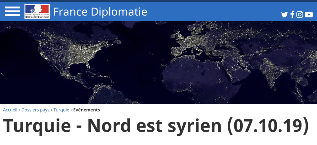 Turquie - Nord est syrien (07.10.19 MAE)