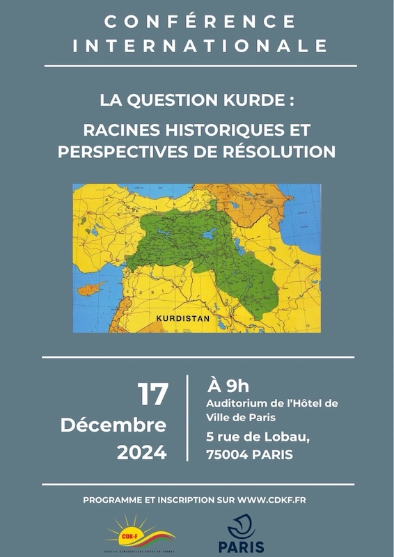 La question kurde demeure l’un des enjeux les plus complexes et persistants du Moyen-Orient, avec des répercussions politiques, sociales et géopolitiques profondes. Cette conférence, organisée à l’Hôtel de Ville de Paris le 17 décembre 2024, vise à explorer les racines historiques de cette question tout en mettant en lumière les défis actuels et les perspectives de résolution.